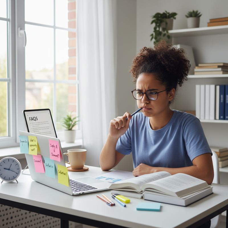 Exam-Prep Desk — FAQs and Sticky Notes
