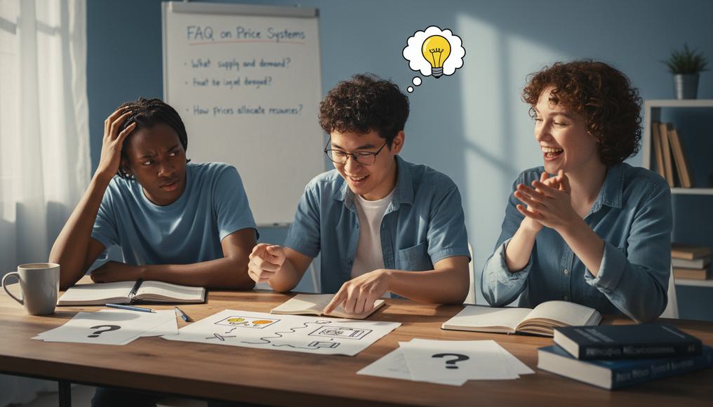 Students pondering elasticity and market concepts, representing common queries in CAIE AS Level Economics.