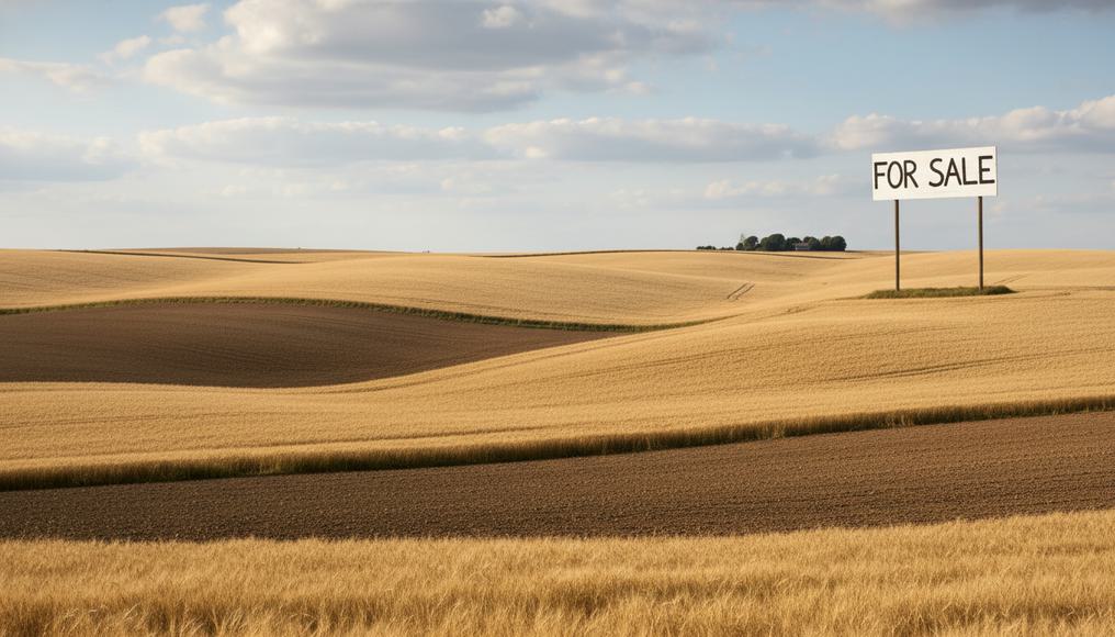Vast arable land with rolling hills and crops, representing the scarcity and value of land as a factor of production in economics.