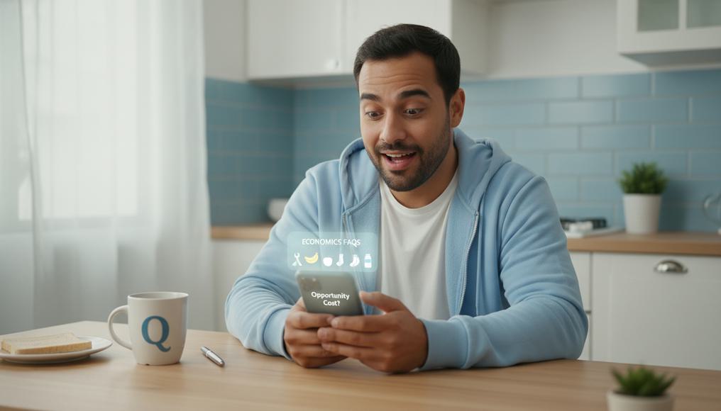 A student thoughtfully considering common questions on cross elasticity, aiding educational exploration in economics.