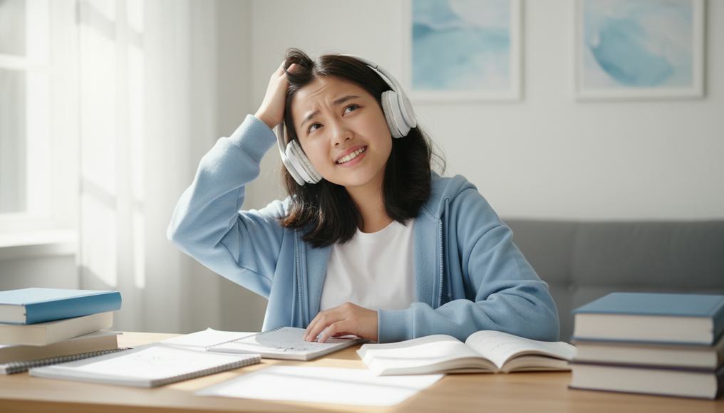 A young learner surrounded by economics textbooks in a study nook, furrowed brow turning to insight as they contemplate common questions on income elasticity concepts and applications.