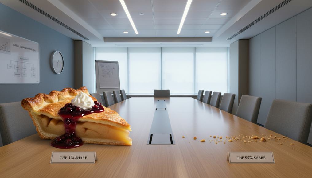 Symbolic illustration of wealth distribution inequality as measured by economic indicators in the UK.