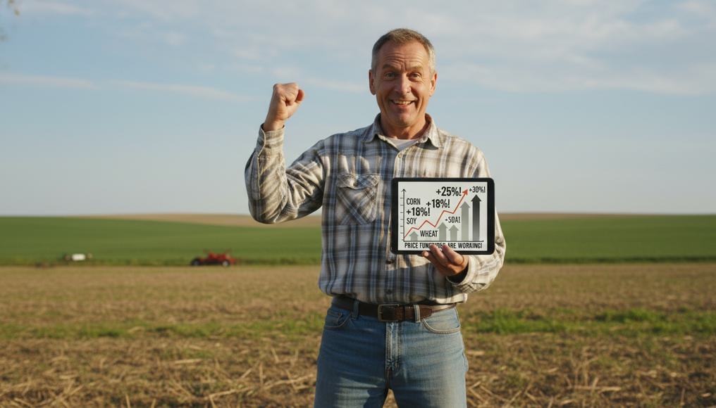 A farmer reviewing price trends for organic produce, demonstrating how prices ration, signal, and incentivize resource allocation in agriculture.