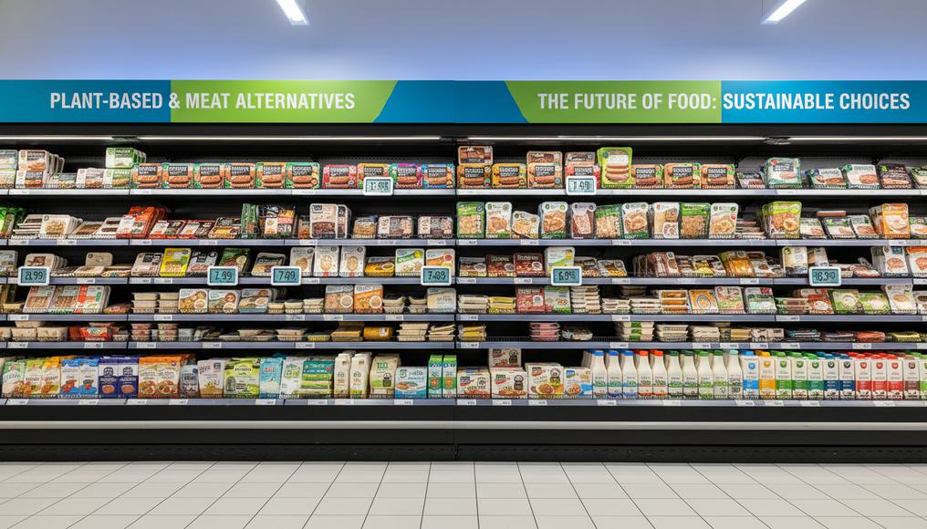 Assortment of consumer goods on shelves demonstrating factors like availability that influence cross elasticity in markets.